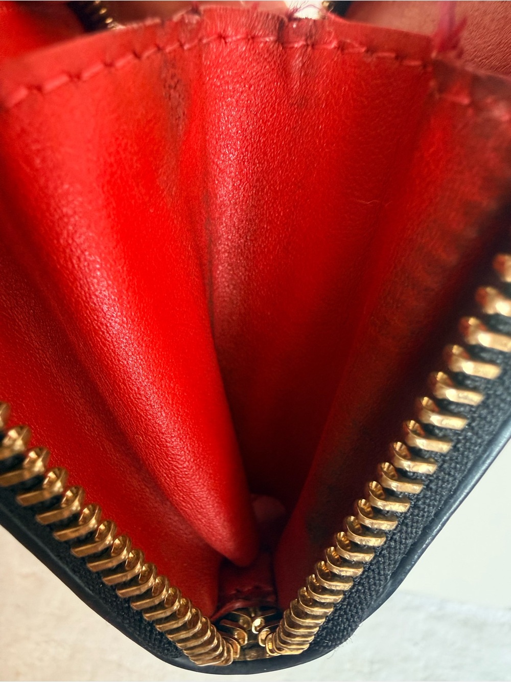 Christian Louboutin Gold Studded Card Case/Coin Zippy Wallet - Picture 6 of 10